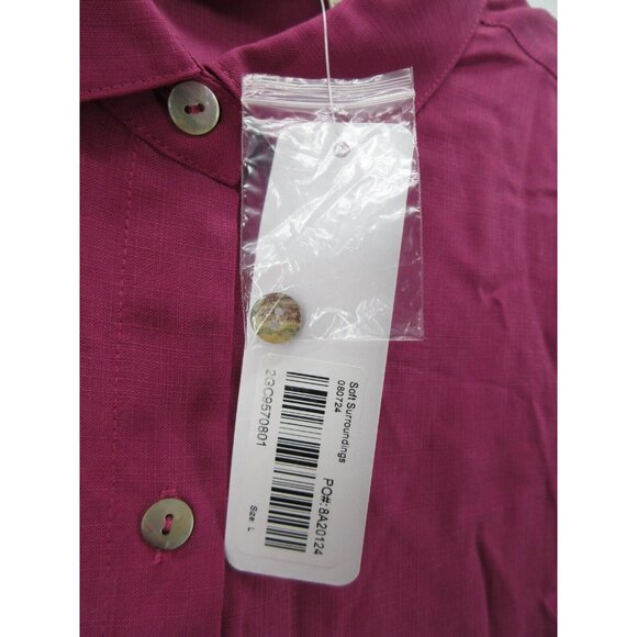 Soft Surroundings Magenta Button Down Shirt - Picture 9 of 11